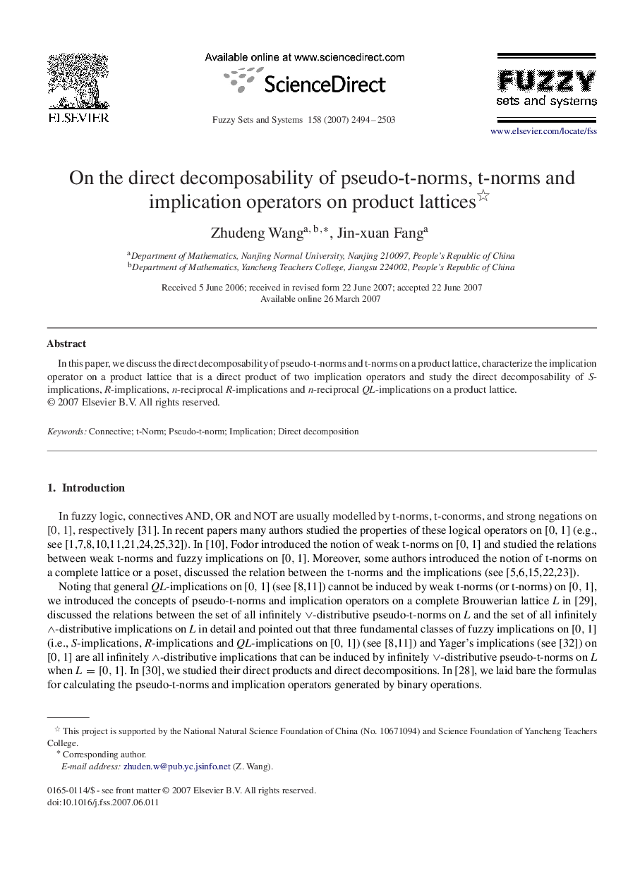 On the direct decomposability of pseudo-t-norms, t-norms and implication operators on product lattices 