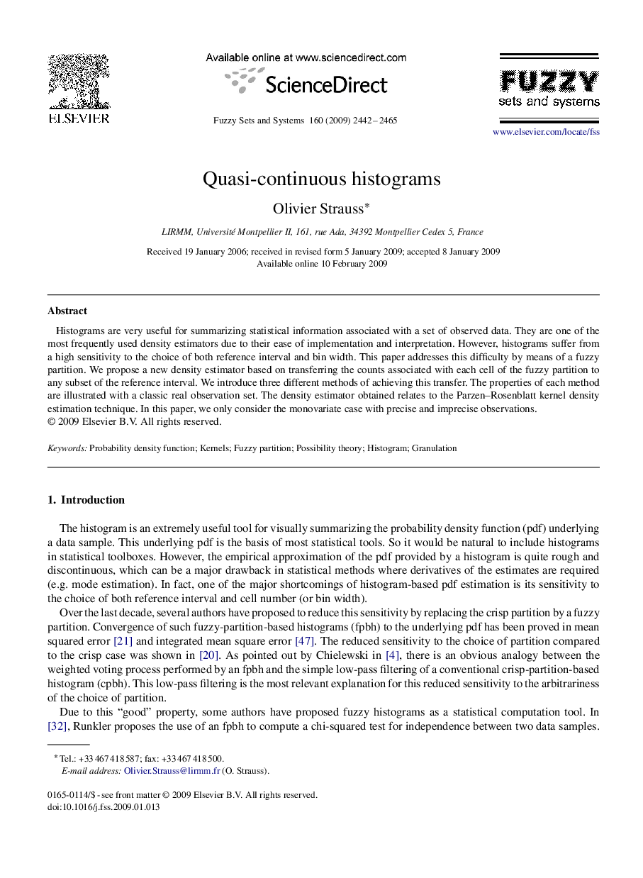 Quasi-continuous histograms