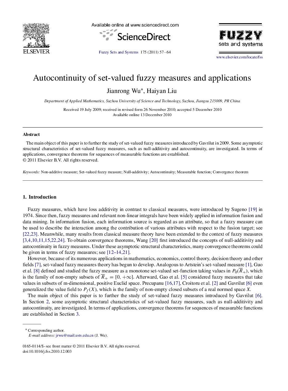 Autocontinuity of set-valued fuzzy measures and applications