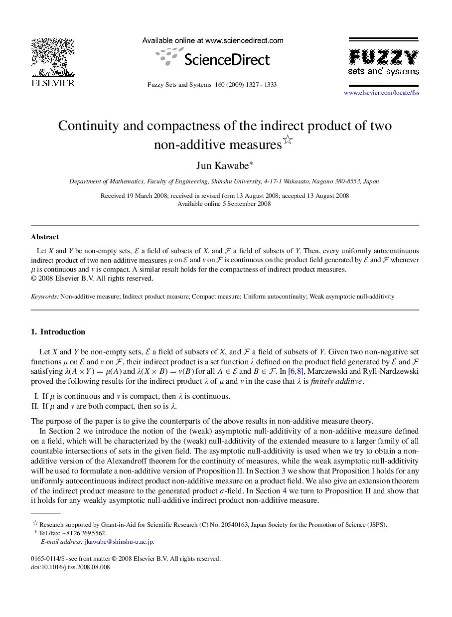 Continuity and compactness of the indirect product of two non-additive measures 