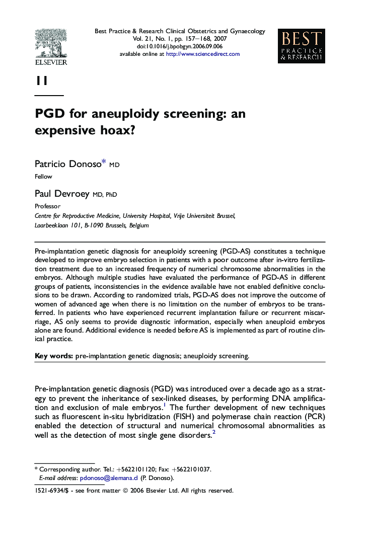 PGD for aneuploidy screening: an expensive hoax?