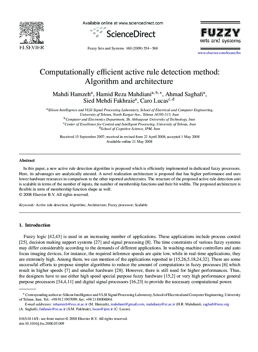 Computationally efficient active rule detection method: Algorithm and architecture