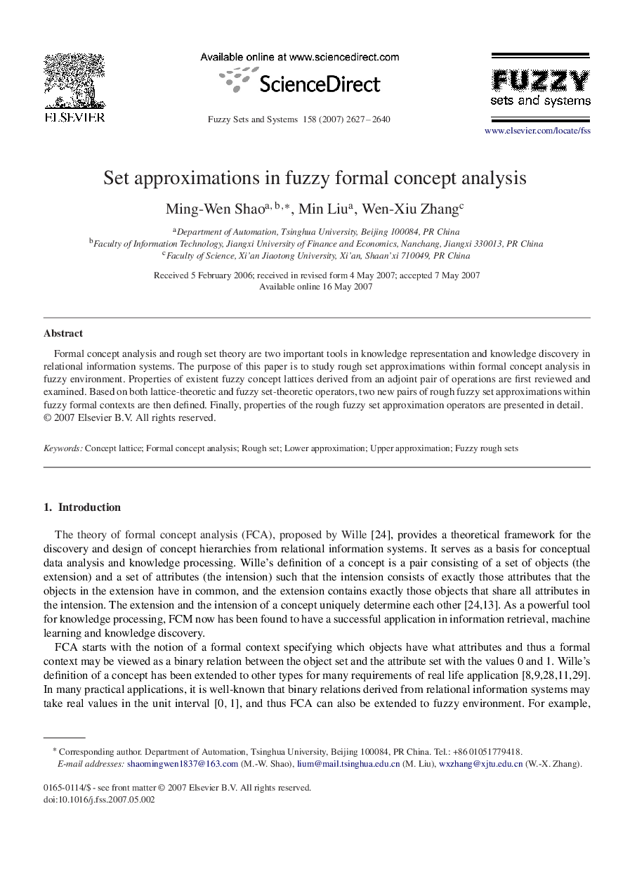 Set approximations in fuzzy formal concept analysis