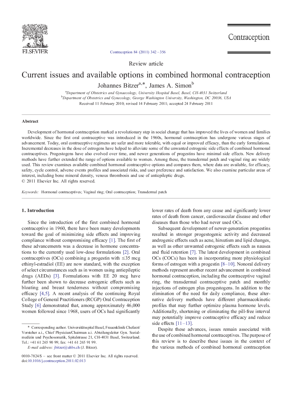 Current issues and available options in combined hormonal contraception