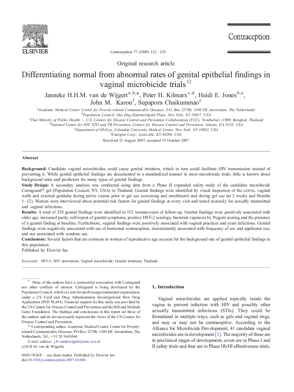 Differentiating normal from abnormal rates of genital epithelial findings in vaginal microbicide trials 