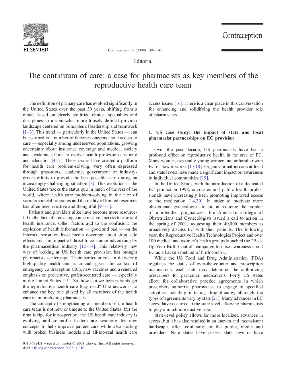 The continuum of care: a case for pharmacists as key members of the reproductive health care team