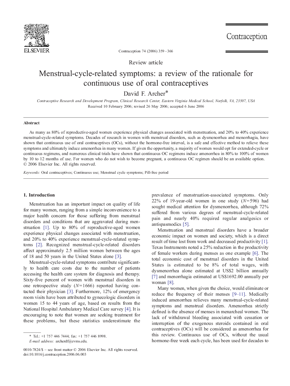 Menstrual-cycle-related symptoms: a review of the rationale for continuous use of oral contraceptives