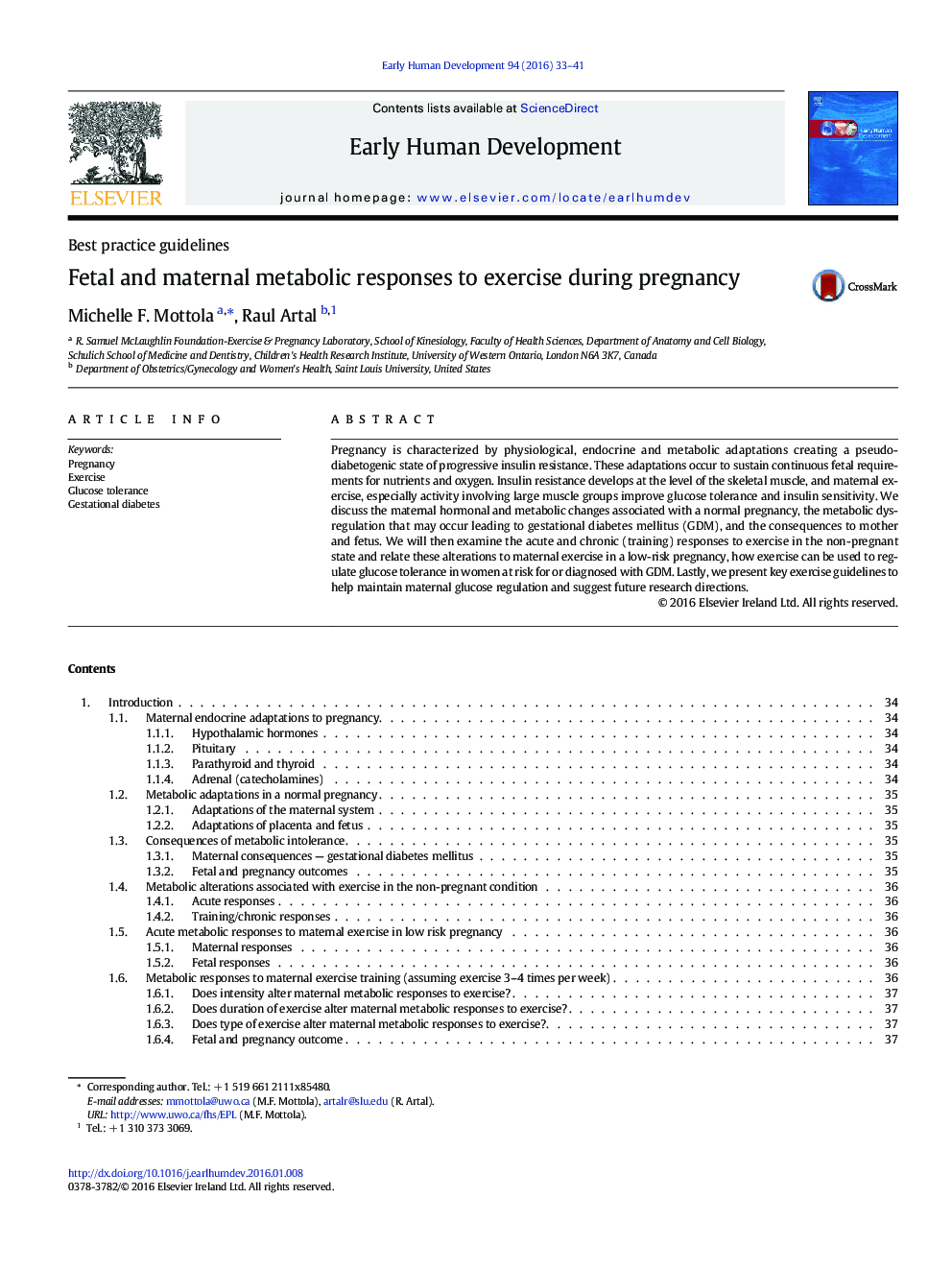 Fetal and maternal metabolic responses to exercise during pregnancy