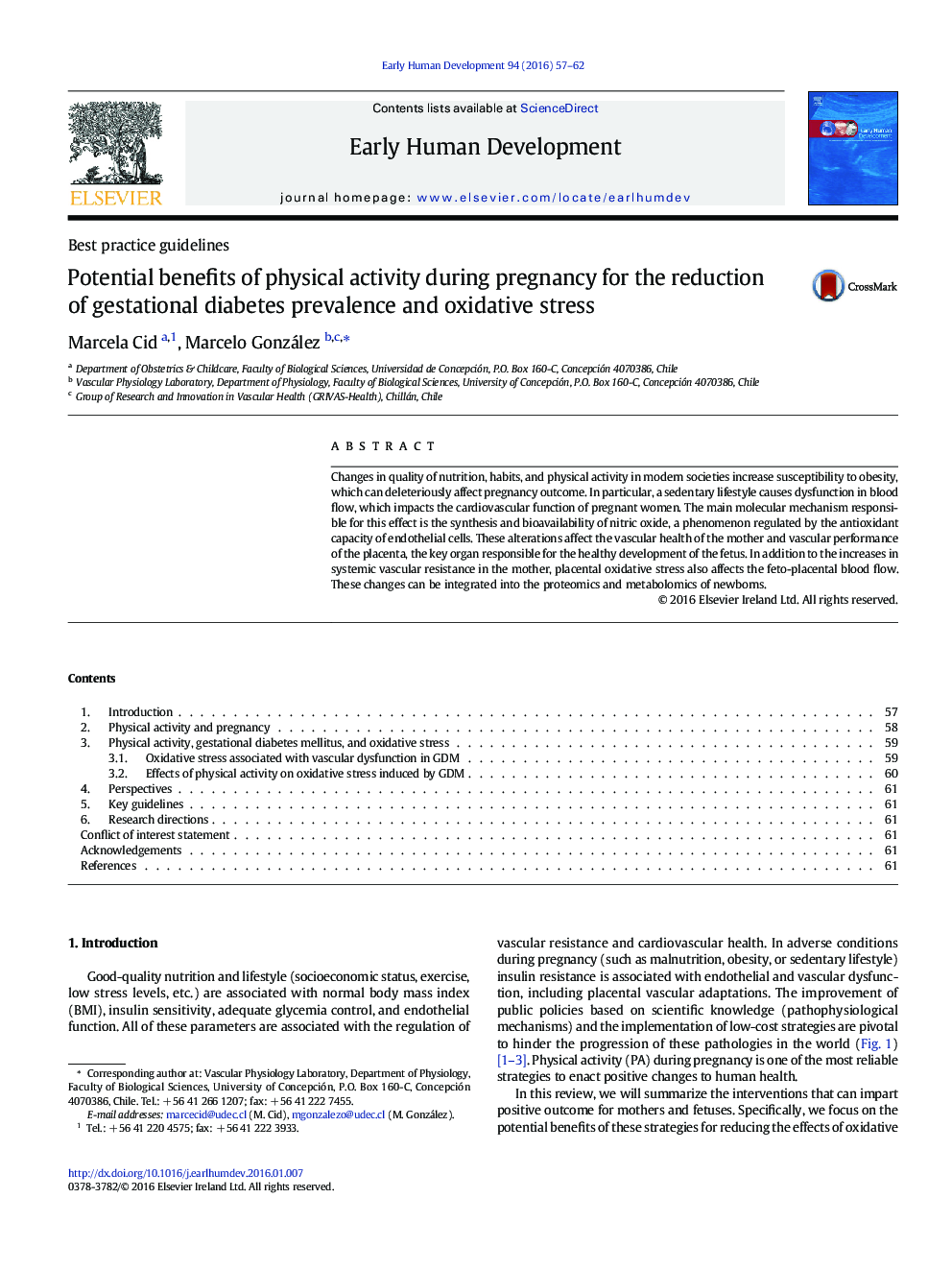 Potential benefits of physical activity during pregnancy for the reduction of gestational diabetes prevalence and oxidative stress