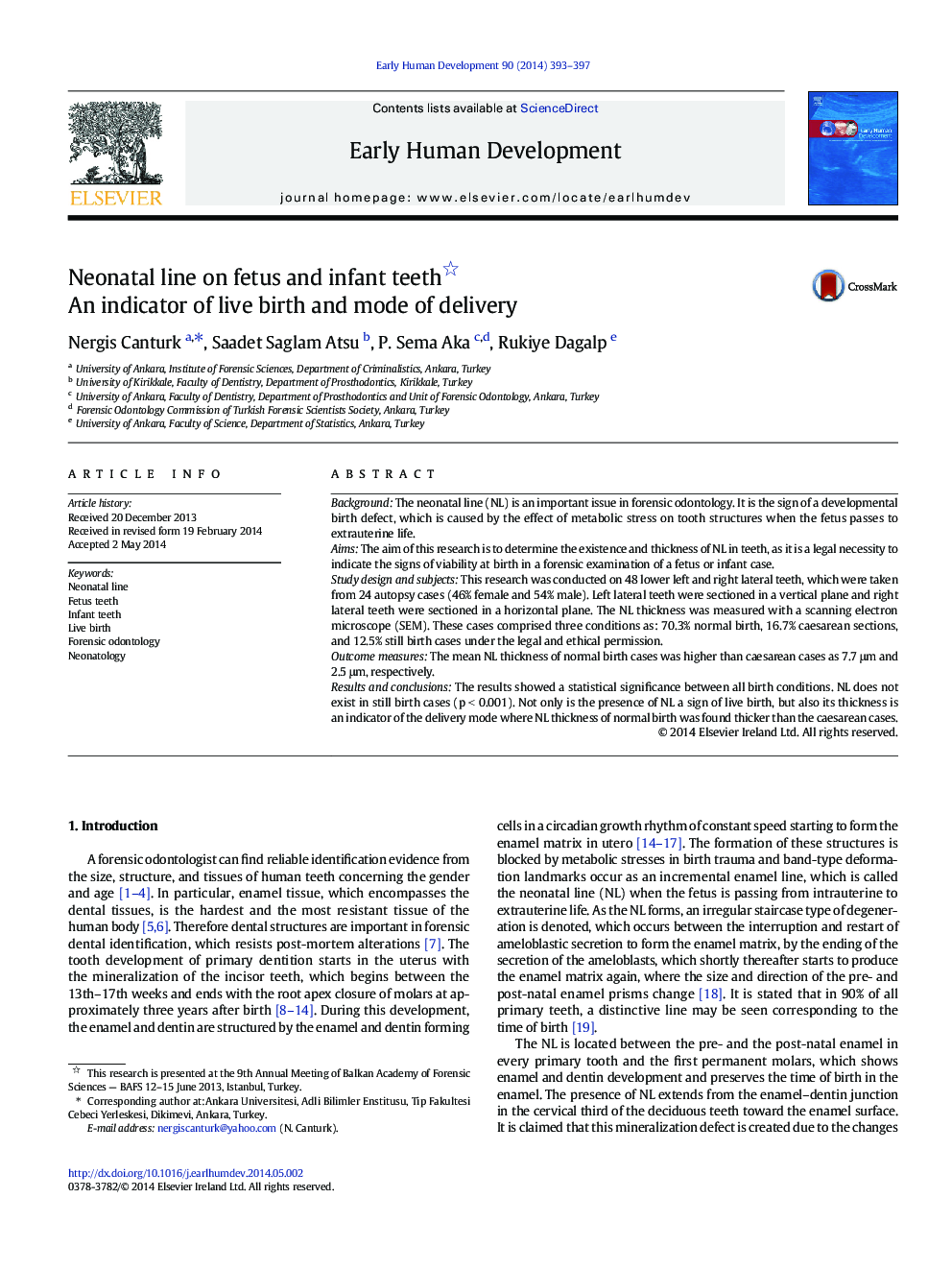 Neonatal line on fetus and infant teeth : An indicator of live birth and mode of delivery