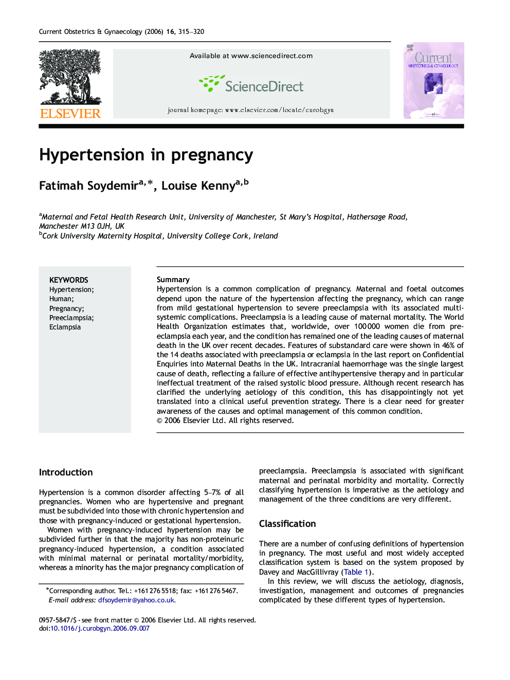 Hypertension in pregnancy