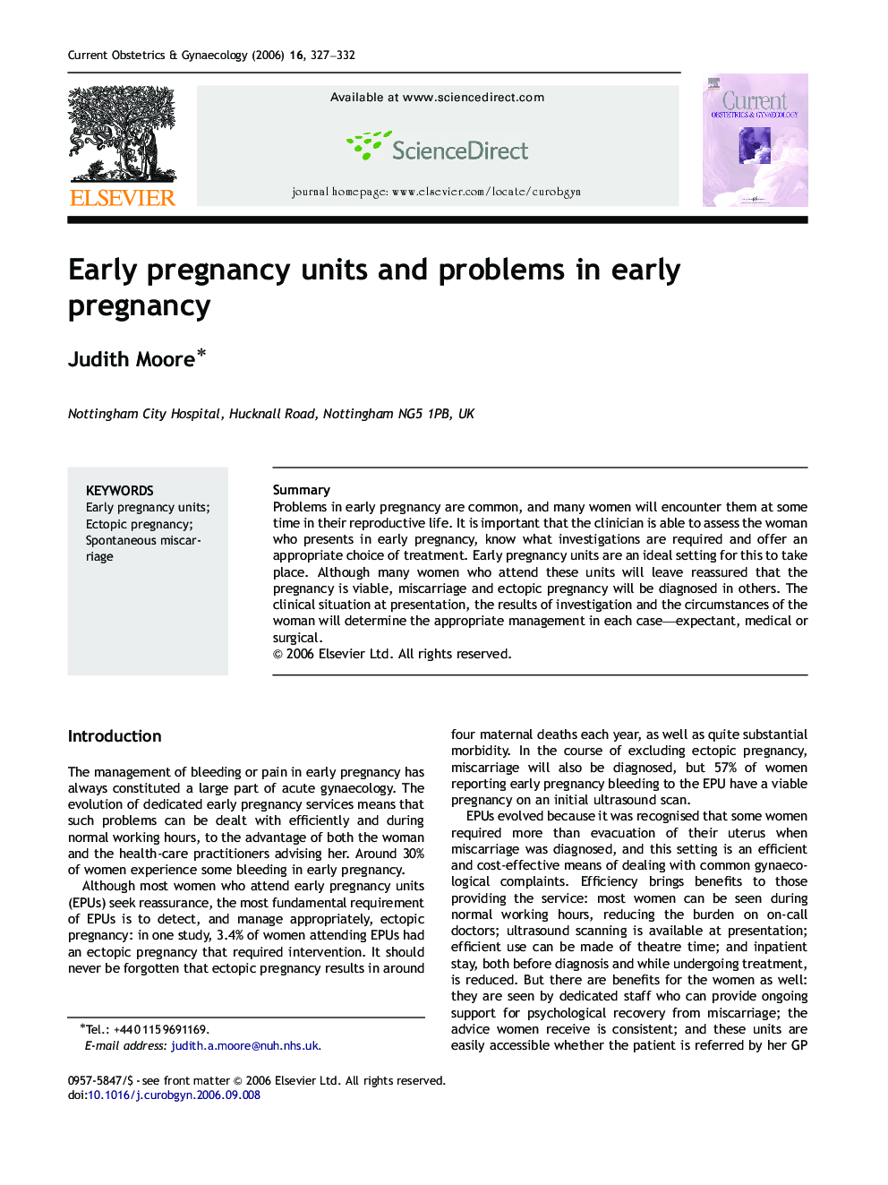 Early pregnancy units and problems in early pregnancy