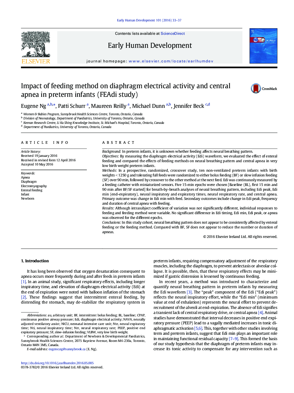 Impact of feeding method on diaphragm electrical activity and central apnea in preterm infants (FEAdi study)