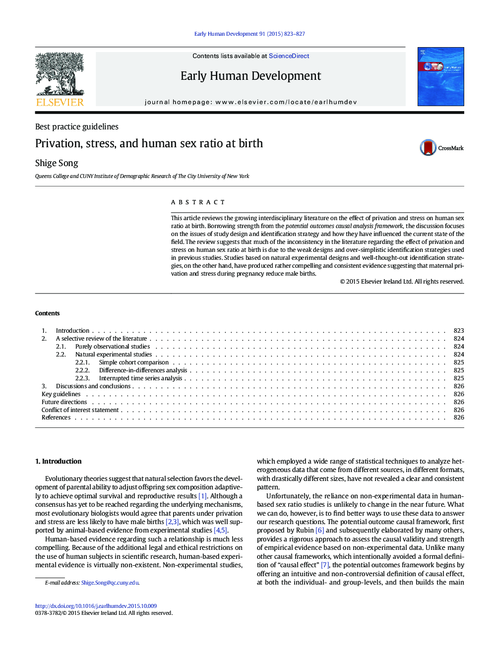 Privation, stress, and human sex ratio at birth