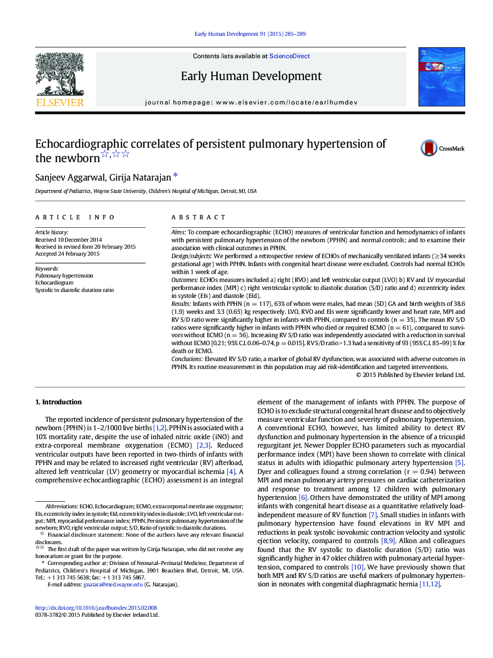 Echocardiographic correlates of persistent pulmonary hypertension of the newborn 