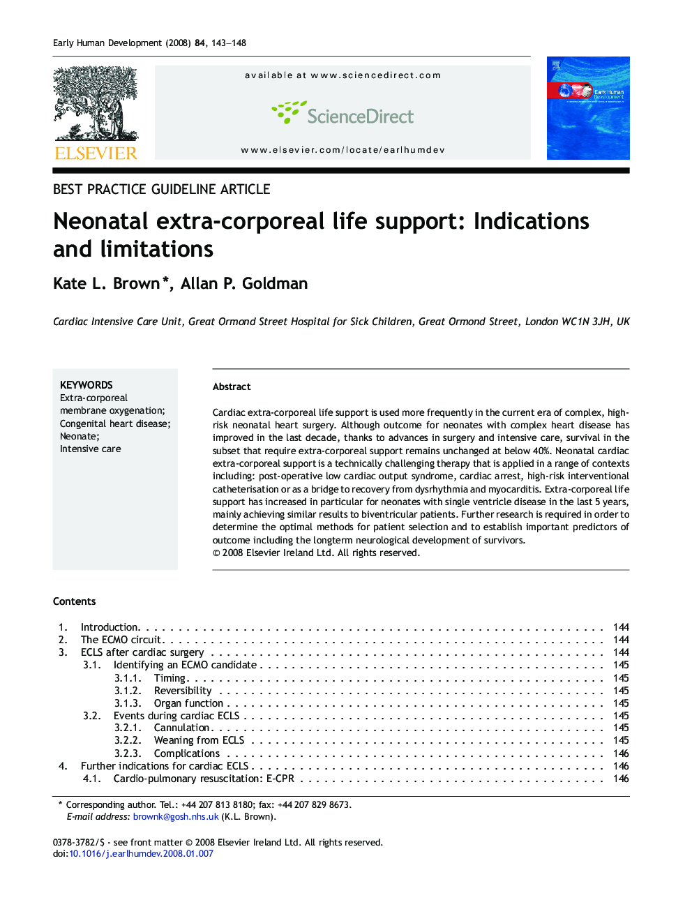 Neonatal extra-corporeal life support: Indications and limitations