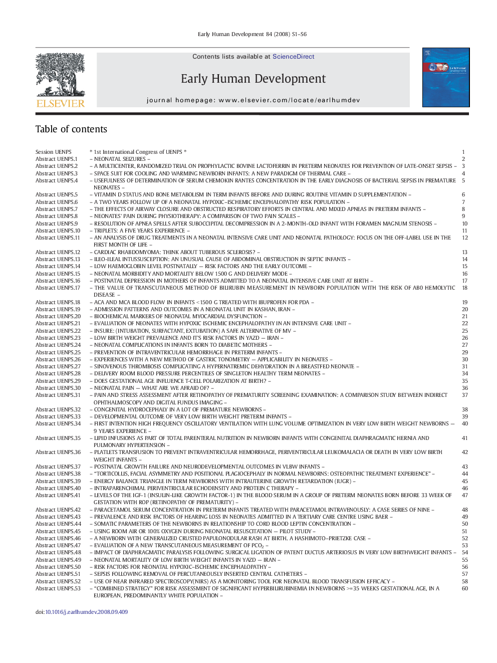 Table of contents