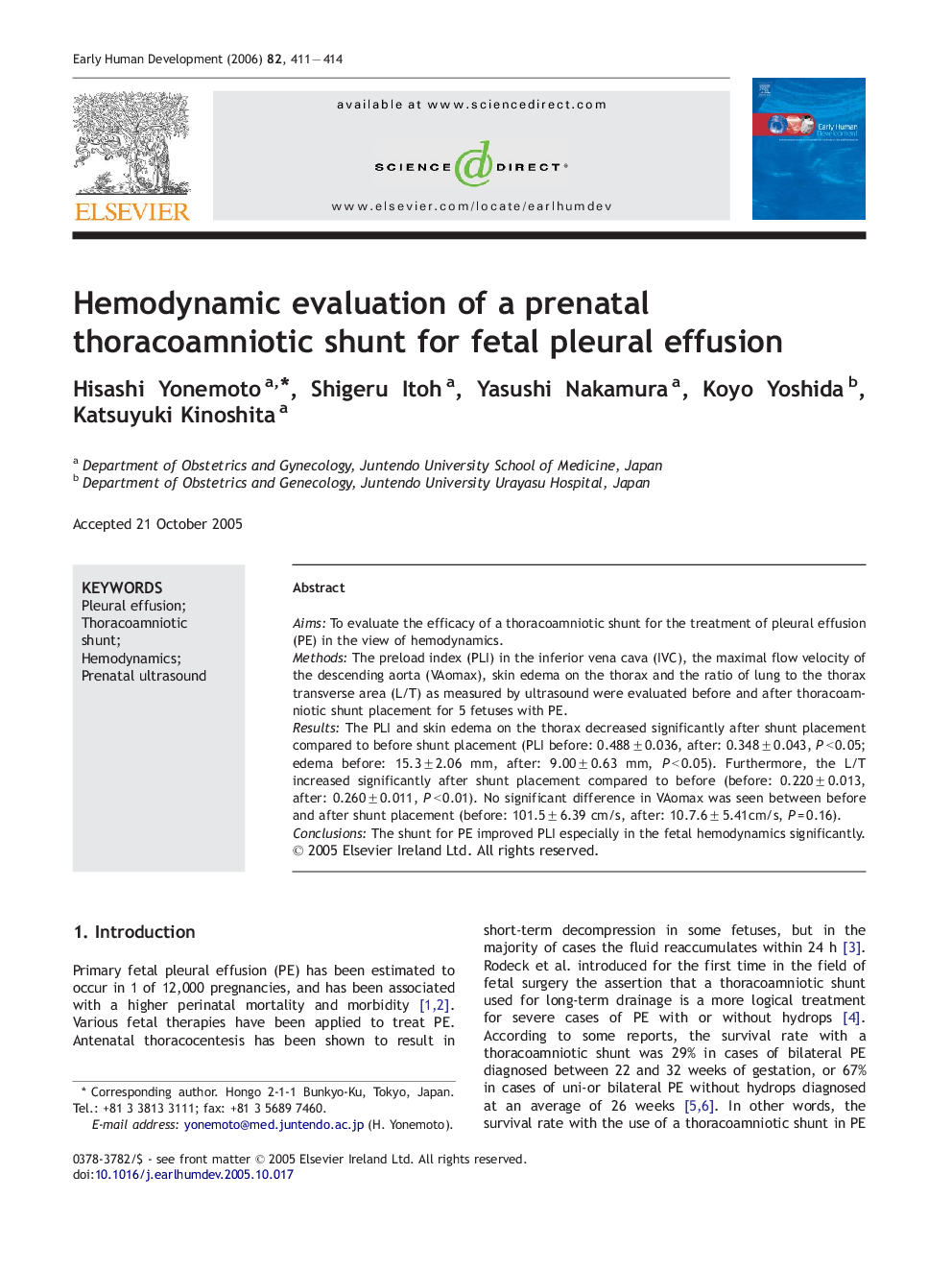 Hemodynamic evaluation of a prenatal thoracoamniotic shunt for fetal pleural effusion