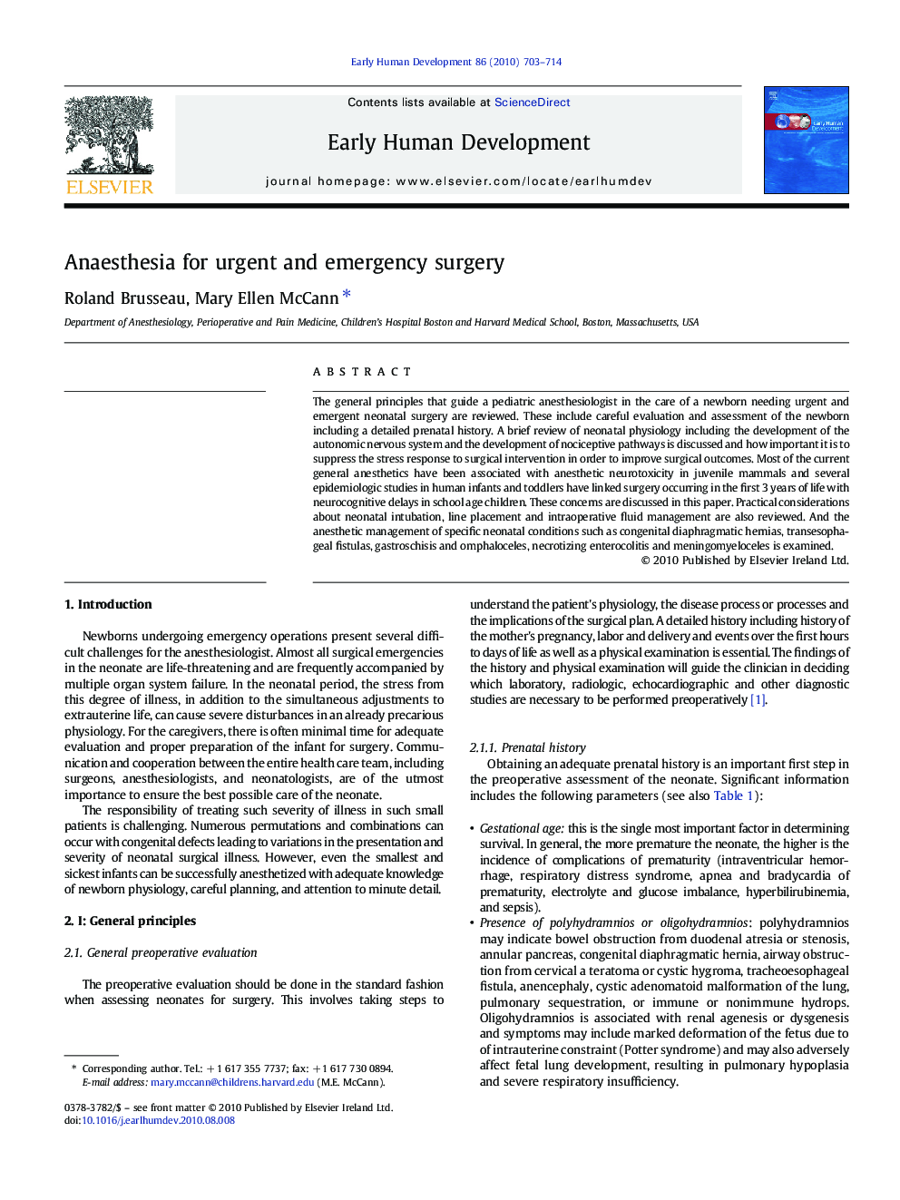 Anaesthesia for urgent and emergency surgery