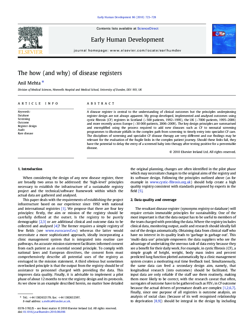 The how (and why) of disease registers