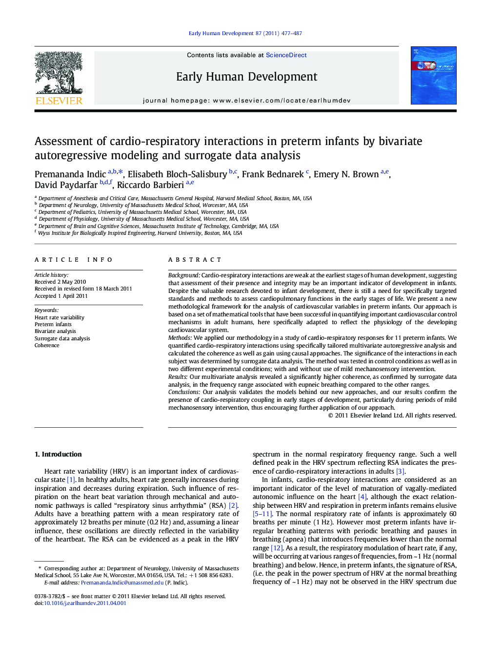 Assessment of cardio-respiratory interactions in preterm infants by bivariate autoregressive modeling and surrogate data analysis