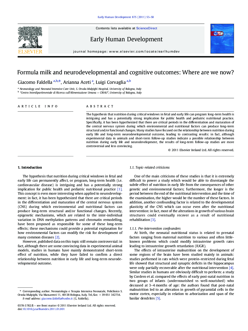 Formula milk and neurodevelopmental and cognitive outcomes: Where are we now?