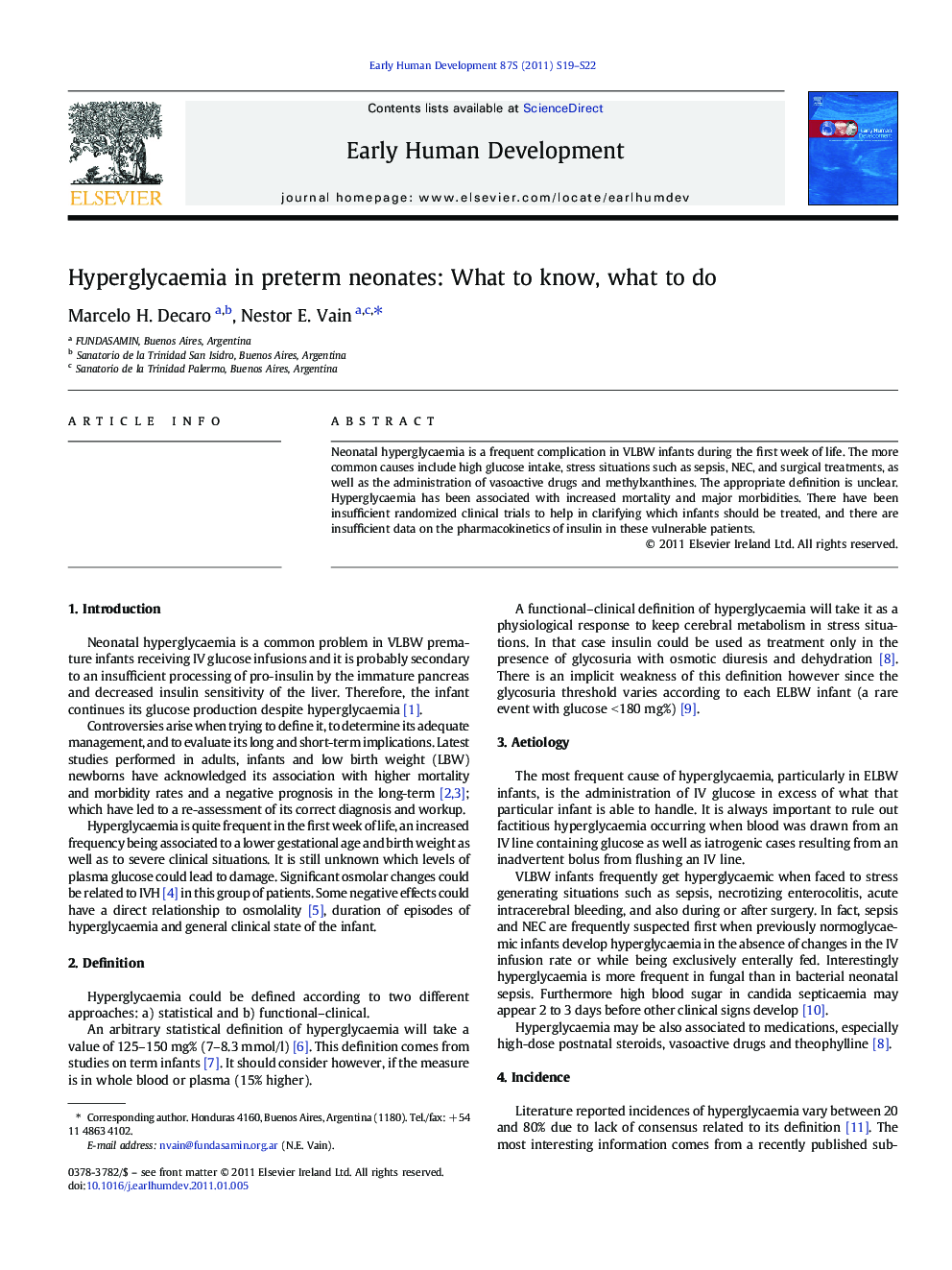 Hyperglycaemia in preterm neonates: What to know, what to do