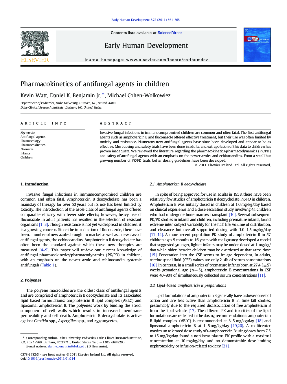 Pharmacokinetics of antifungal agents in children