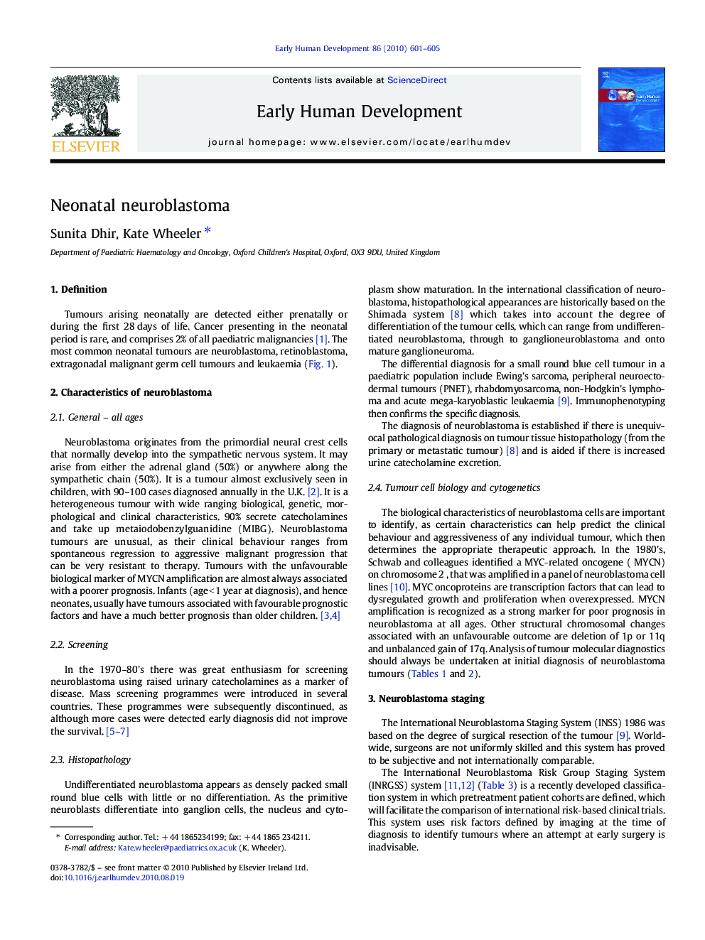 Neonatal neuroblastoma