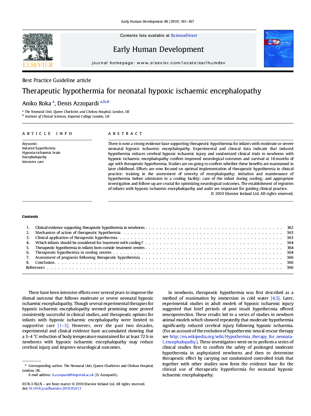 Therapeutic hypothermia for neonatal hypoxic ischaemic encephalopathy