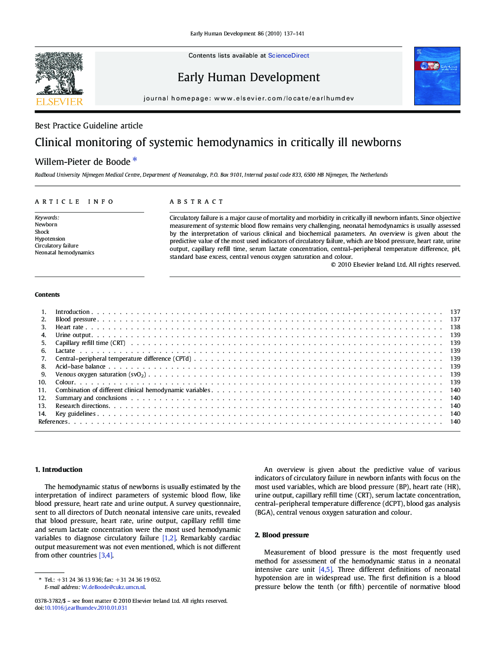 Clinical monitoring of systemic hemodynamics in critically ill newborns