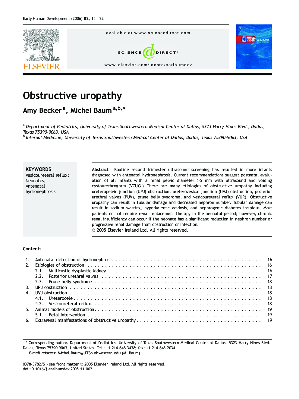 Obstructive uropathy