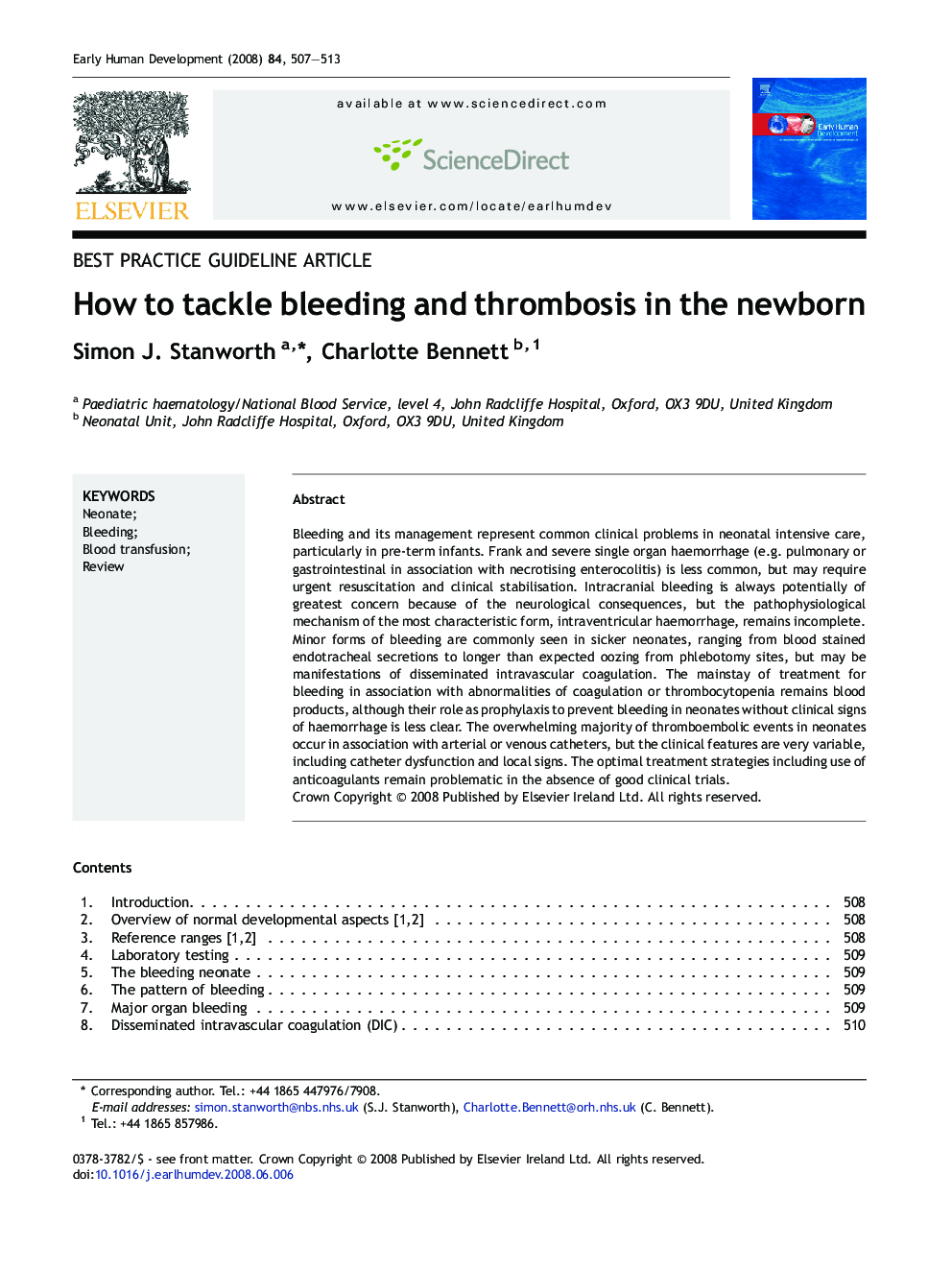 How to tackle bleeding and thrombosis in the newborn