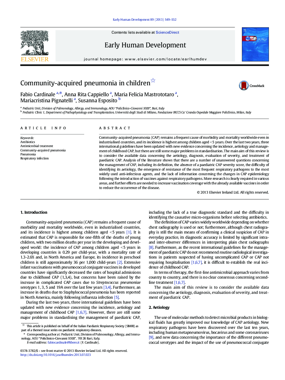 Community-acquired pneumonia in children 