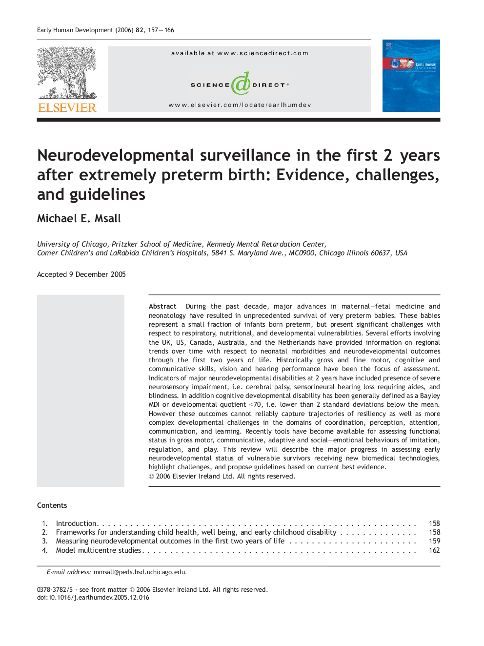 Neurodevelopmental surveillance in the first 2 years after extremely preterm birth: Evidence, challenges, and guidelines