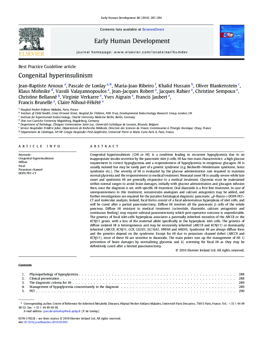 Congenital hyperinsulinism