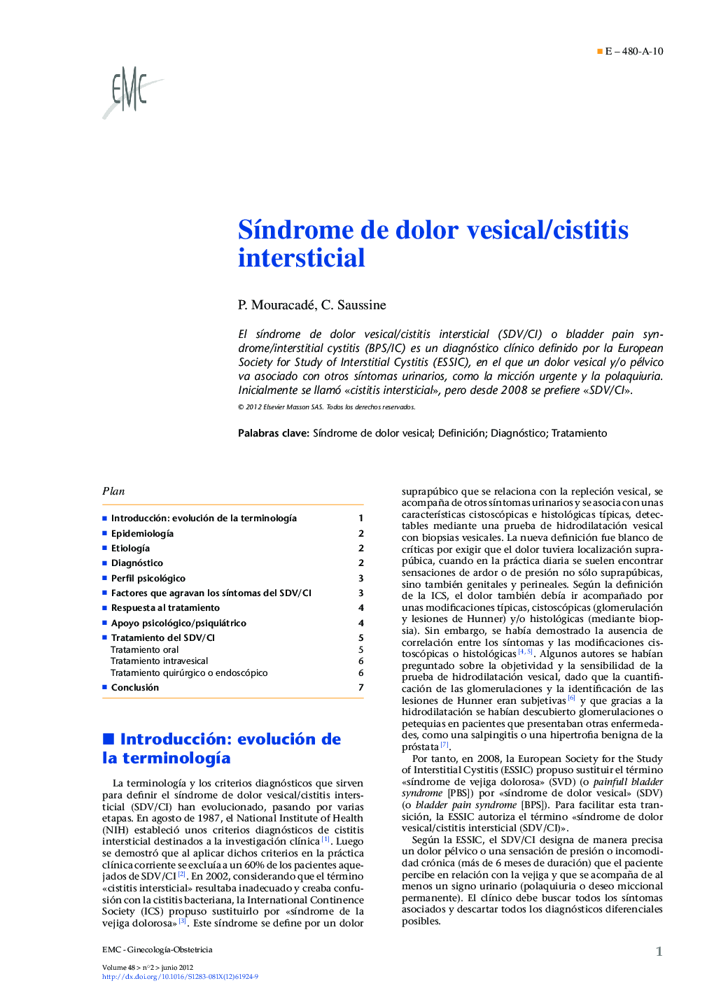 SÃ­ndrome de dolor vesical/cistitis intersticial