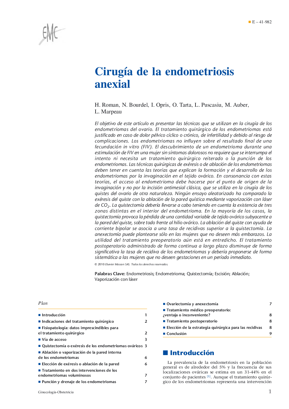 CirugÃ­a de la endometriosis anexial