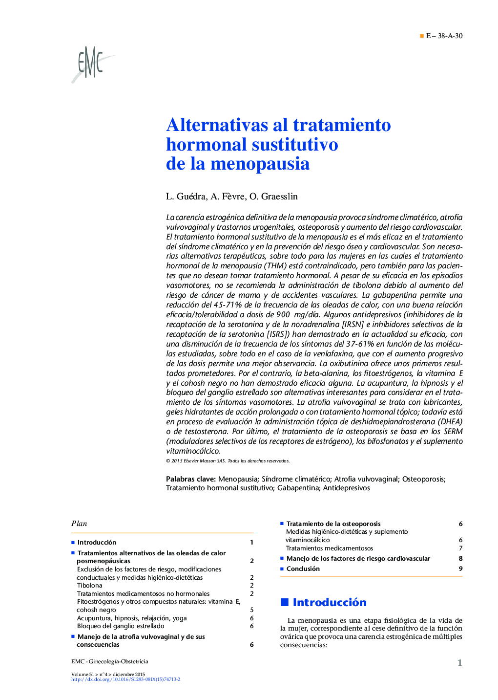 Alternativas al tratamiento hormonal sustitutivo de la menopausia