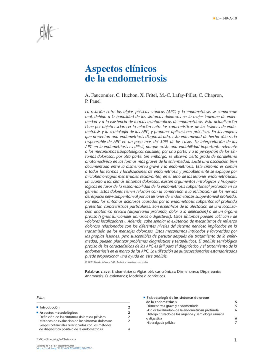 Aspectos clÃ­nicos de la endometriosis