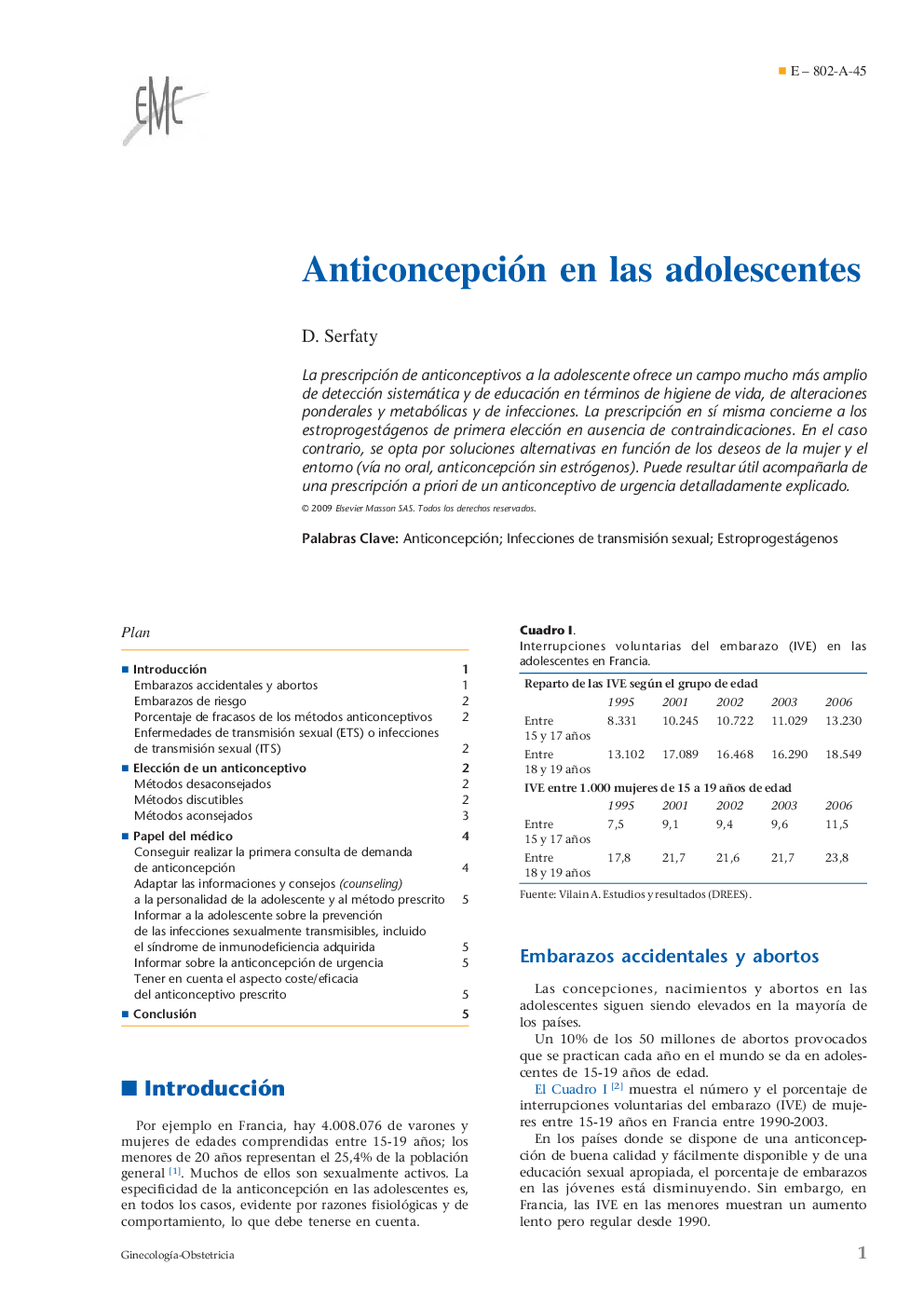 Anticoncepción en las adolescentes