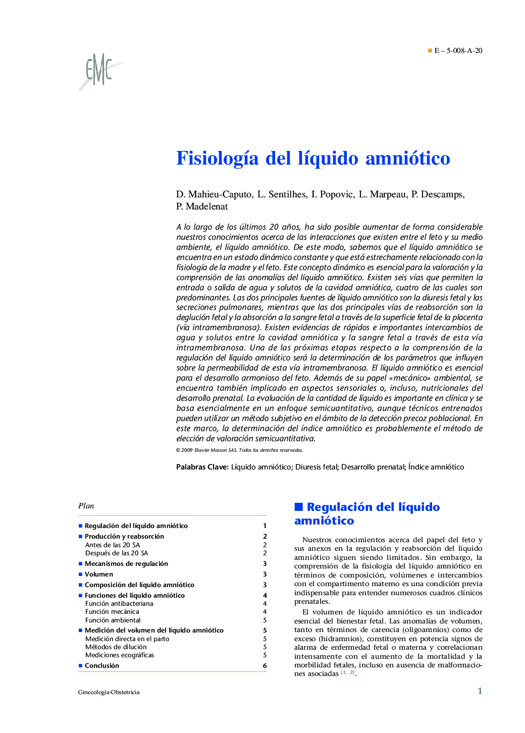 Fisiología del líquido amniótico