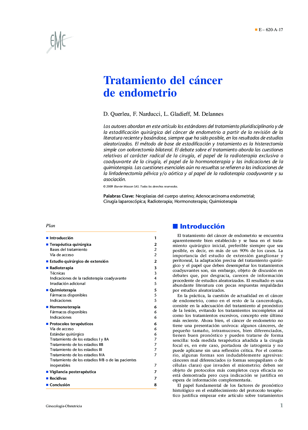 Tratamiento del cáncer de endometrio