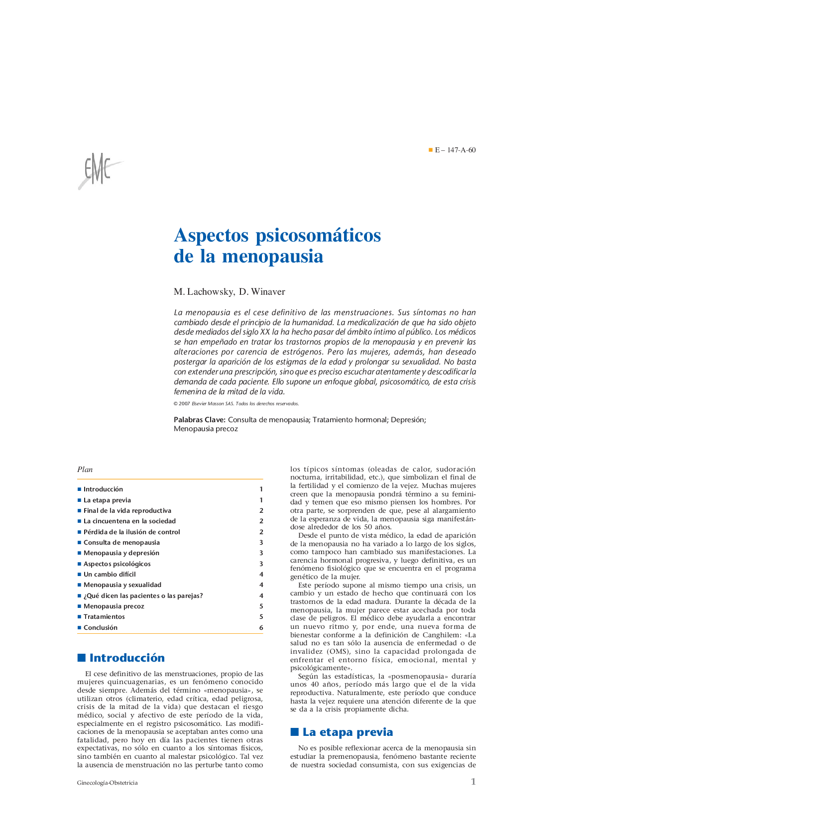 Aspectos psicosomáticos de la menopausia