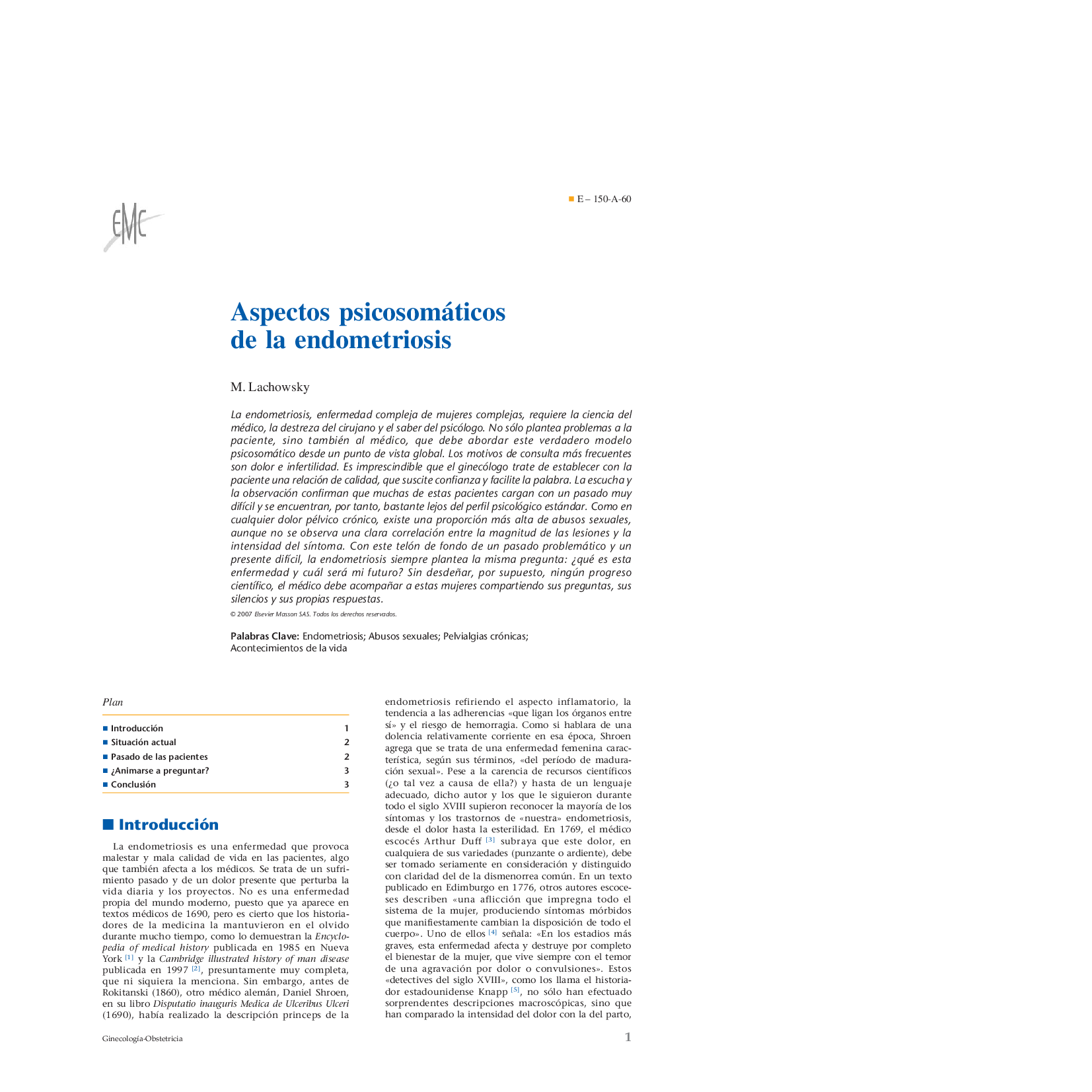 Aspectos psicosomáticos de la endometriosis