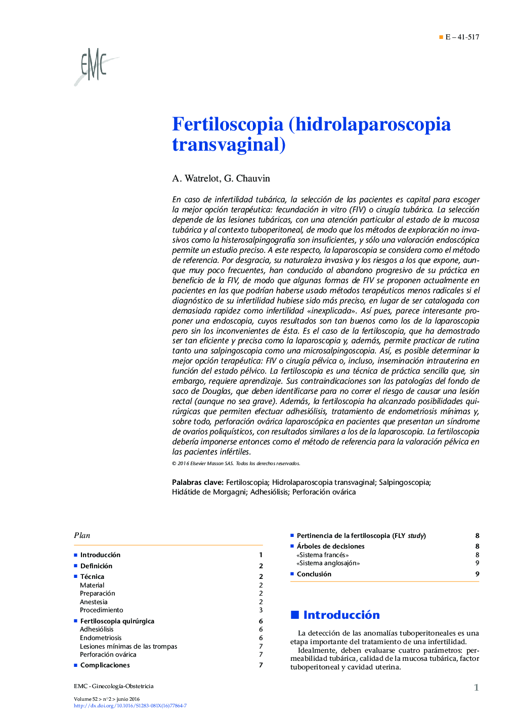 Fertiloscopia (hidrolaparoscopia transvaginal)