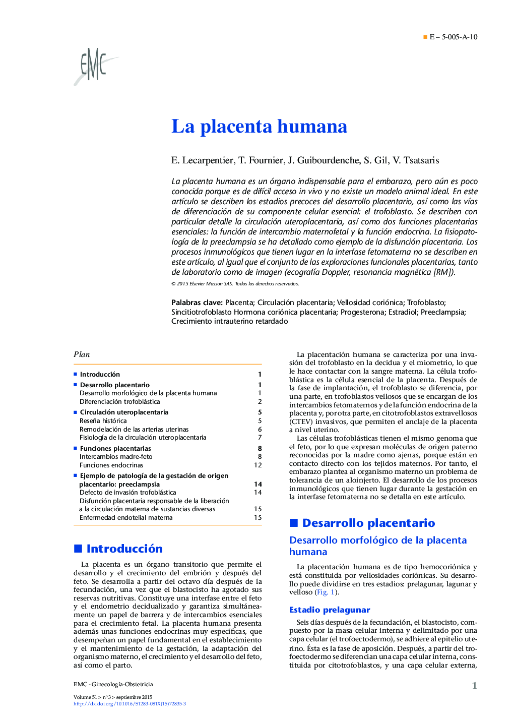 La placenta humana