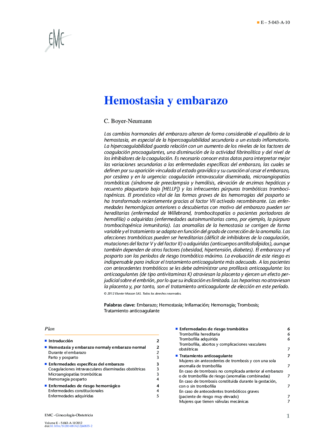 Hemostasia y embarazo