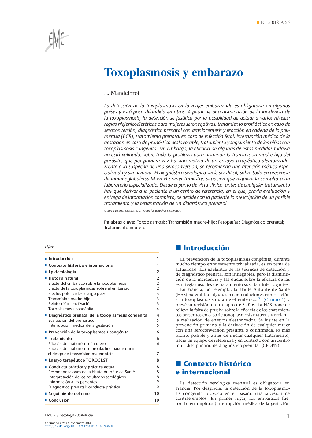 Toxoplasmosis y embarazo