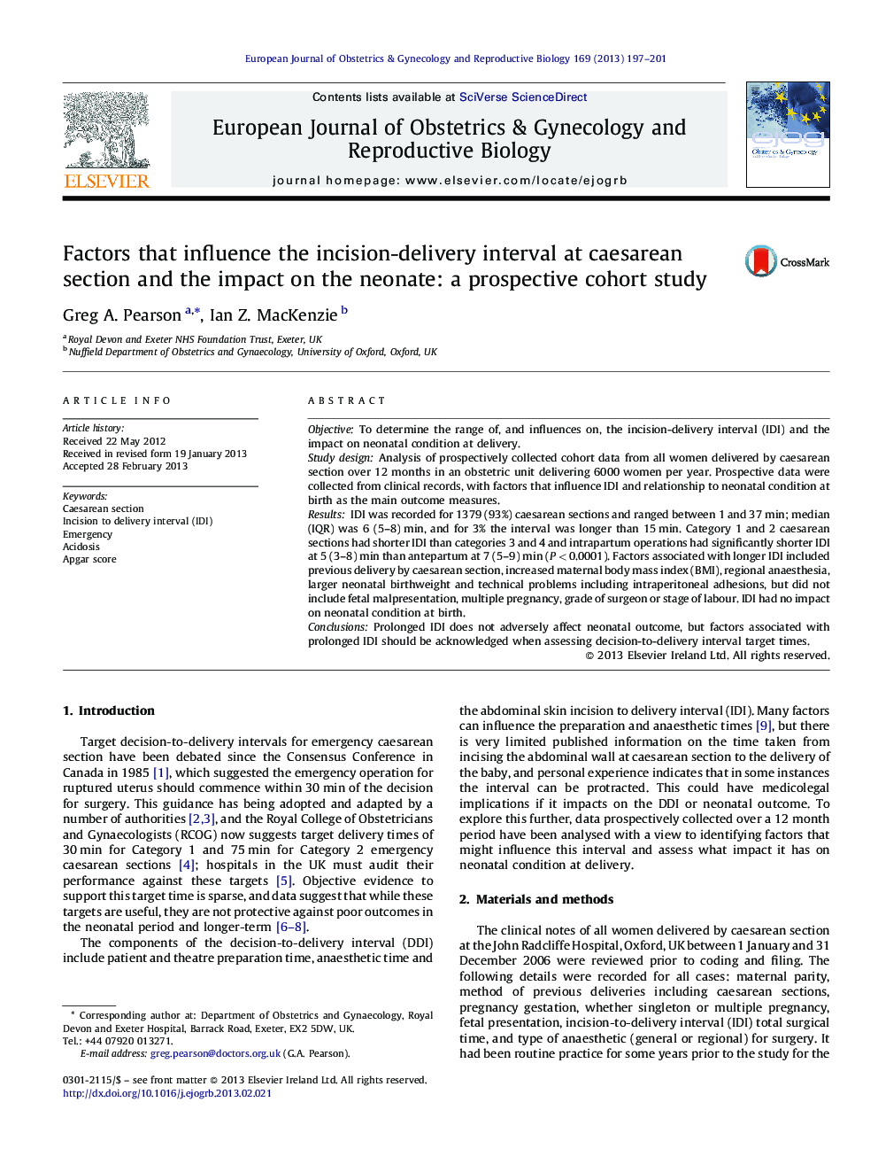 Factors that influence the incision-delivery interval at caesarean section and the impact on the neonate: a prospective cohort study